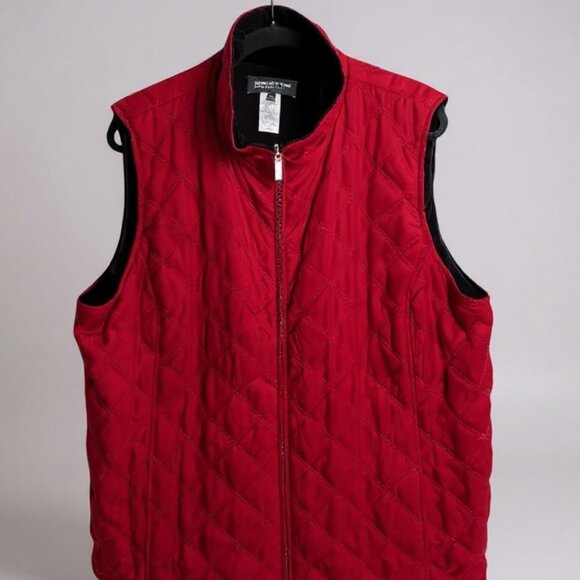 EUC Jones New York Signature Woman Quilted Vest Plus sz 3X Red Puffer Front Zip - Picture 3 of 13